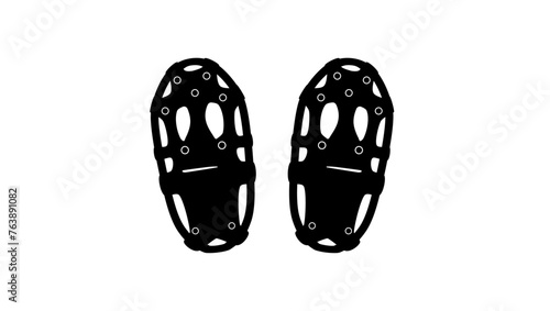 snowshoe, black isolated silhouette