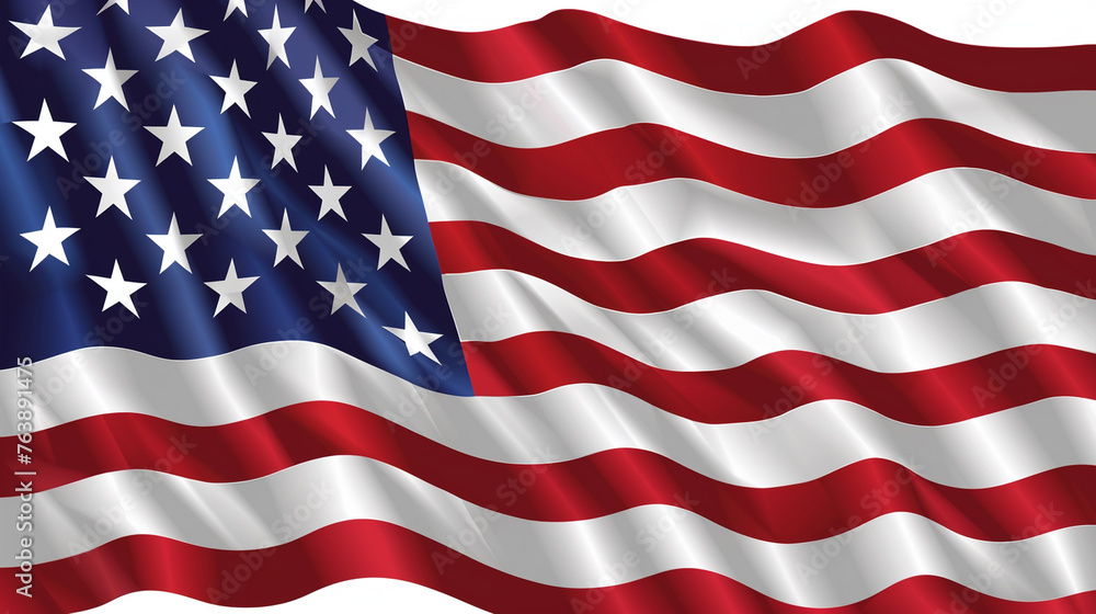 American flag isolated on white American flag isolated on white