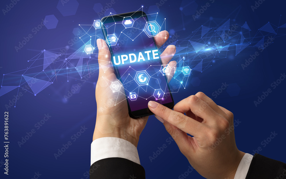 Hand using smartphone with technology concept Hand using smartphone with technology concept