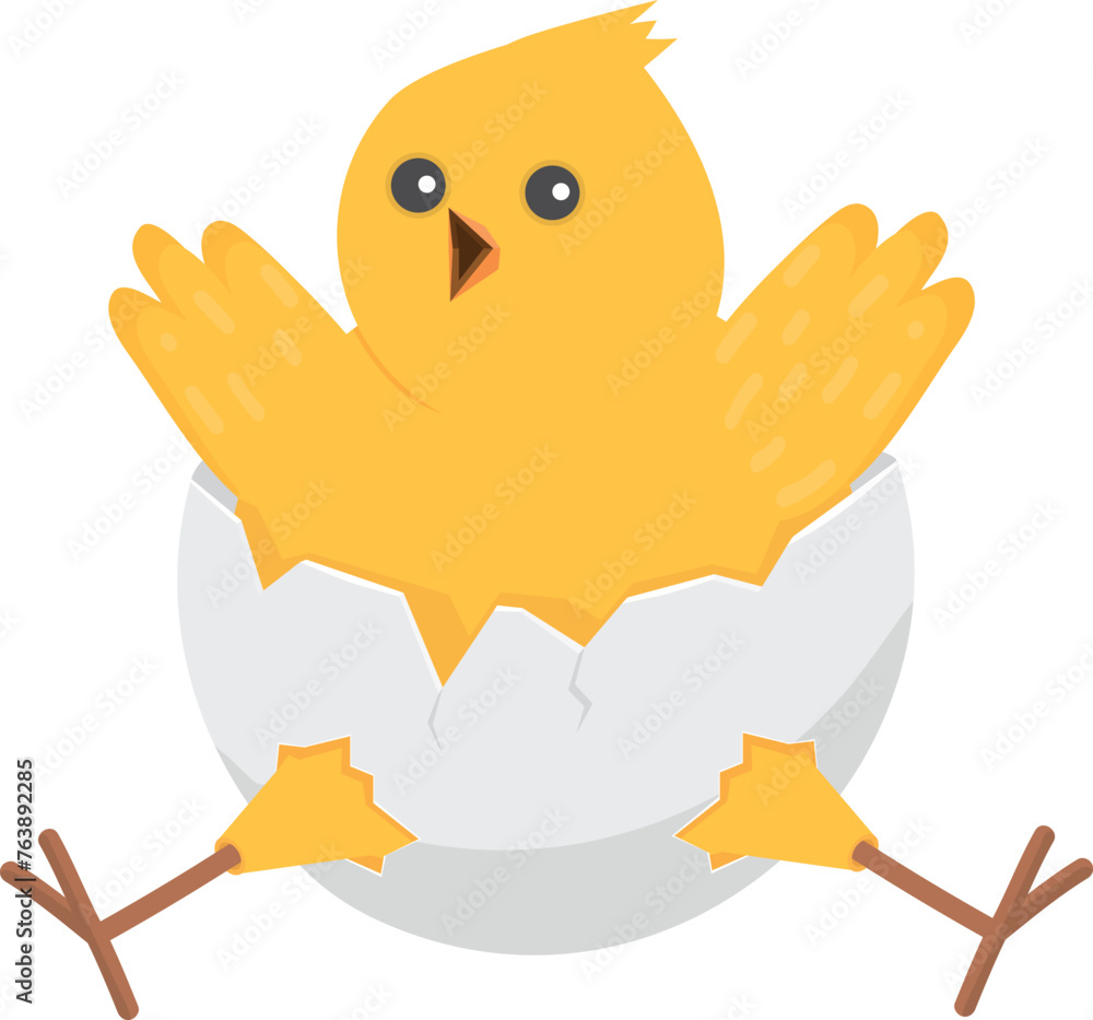 Newborn baby bird. Cute little chick character Newborn baby bird. Cute little chick character
