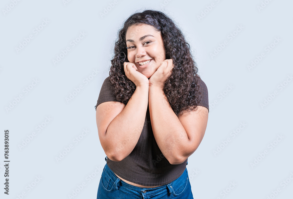 Happy girl face looking and smiling at the camera isolated. Portrait of beautiful girl smiling at the camera isolated Happy girl face looking and smiling at the camera isolated. Portrait of beautiful girl smiling at the camera isolated