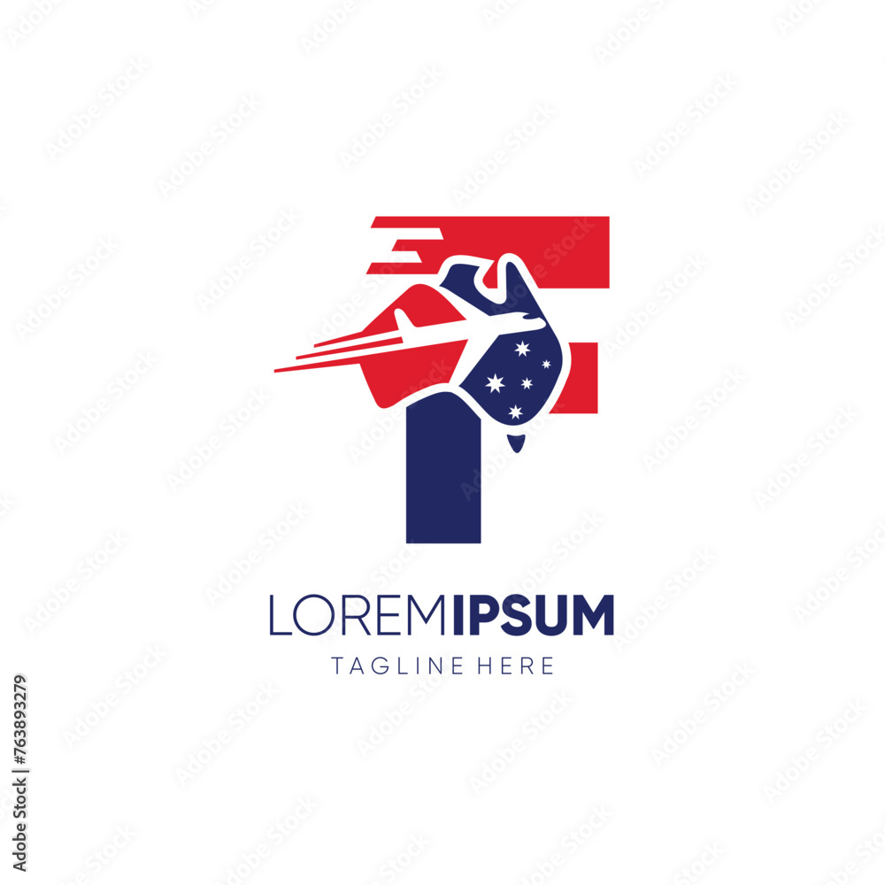 Letter F Australia Map Travel Flight Airplane Logo Design Vector Icon Graphic Symbol Illustration Letter F Australia Map Travel Flight Airplane Logo Design Vector Icon Graphic Symbol Illustration