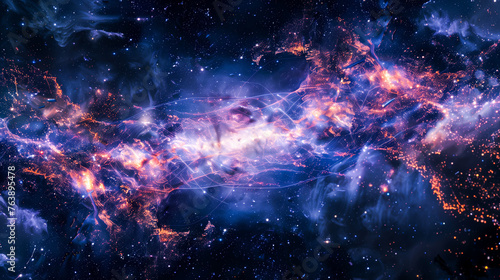 galaxy Space-themed background with stars Generative AI © pongneng111