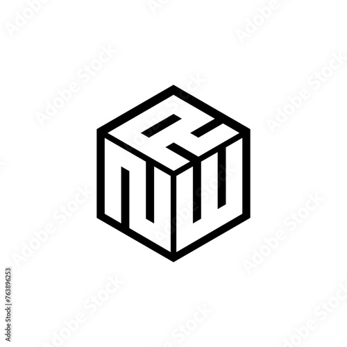 NWR letter logo design in illustration. Vector logo, calligraphy designs for logo, Poster, Invitation, etc. photo