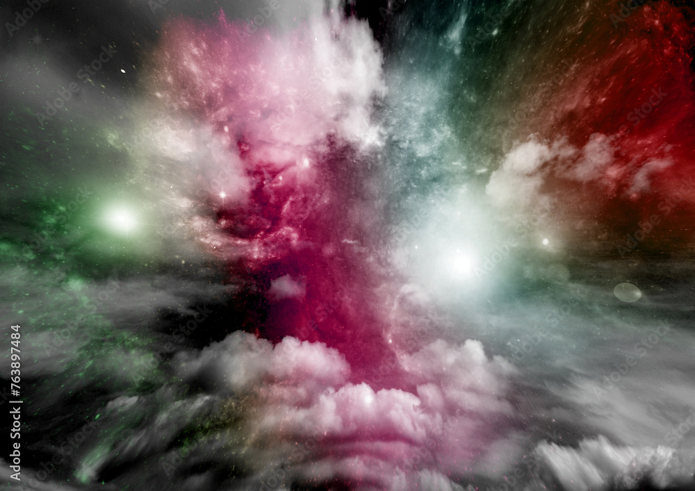 galaxy in a free space. 3D rendering