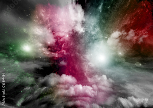 Obraz na płótnie galaxy in a free space. 3D rendering w salonie