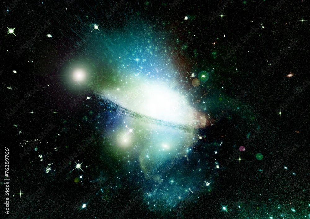 galaxy in a free space. 3D rendering