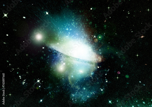 Obraz na płótnie galaxy in a free space. 3D rendering w salonie