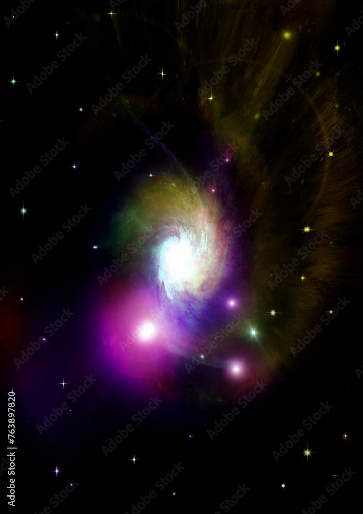 galaxy in a free space. 3D rendering