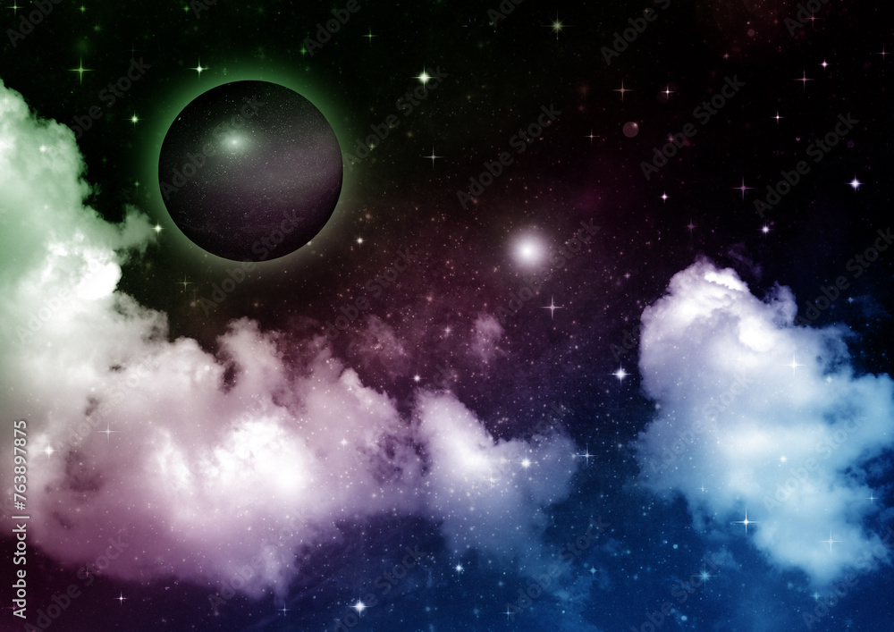 galaxy in a free space. 3D rendering