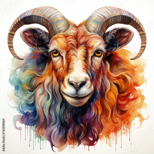 watercolor Goat clipart  Generative Ai