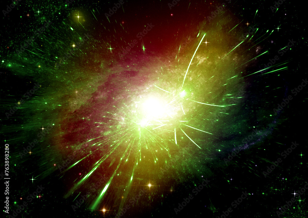 galaxy in a free space. 3D rendering
