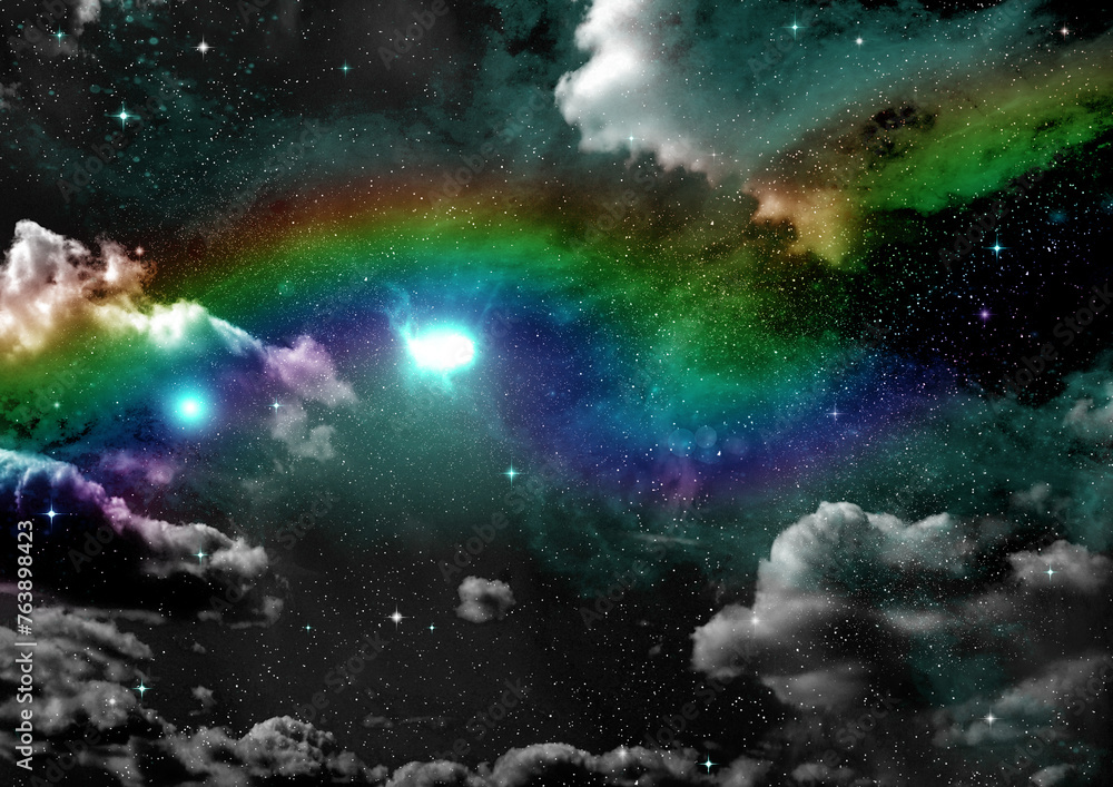 galaxy in a free space. 3D rendering