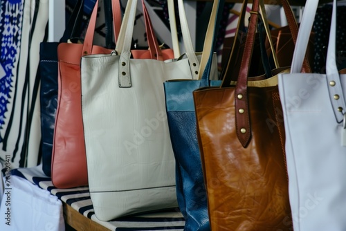 leatherhandled beach bags featured in a highend section