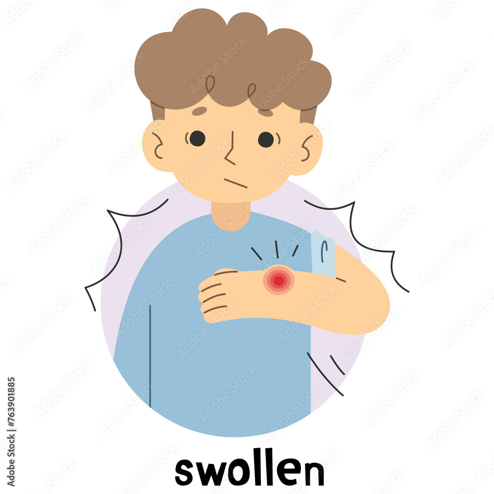 Swollen 3 cute on a white background, vector illustration.
Swollen 3 cute on a white background, vector illustration.