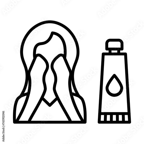 Face cleanser line icon