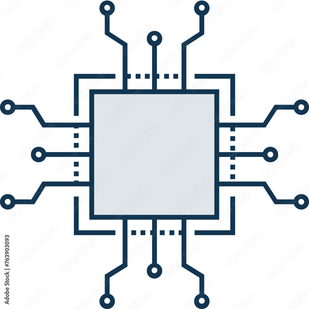 Processor Chip Vector Icon easily modified Processor Chip Vector Icon easily modified
