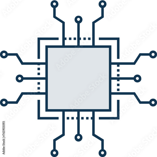 Processor Chip Vector Icon easily modified