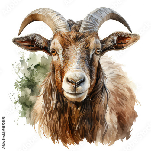 watercolor Goat clipart, Generative Ai