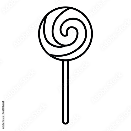 black vector lollipop icon on white background