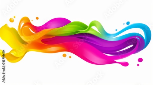 A digitally created fluid swirl of rainbow colors flows with vibrancy and motion, embodying energy and creativity in its form photo