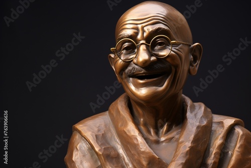 a statue of a man wearing glasses