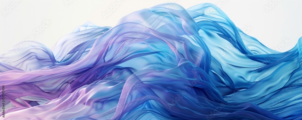 Obraz premium A blue and purple wave with a white background
