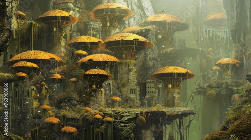 Ancient Mycological Cities: Overgrown Ruins Repurposed and conceptual metaphors of Overgrown Ruins Repurposed