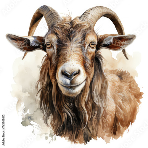 watercolor Goat clipart, Generative Ai © moondesigner