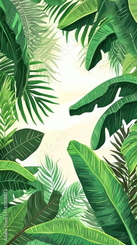 palm green border background