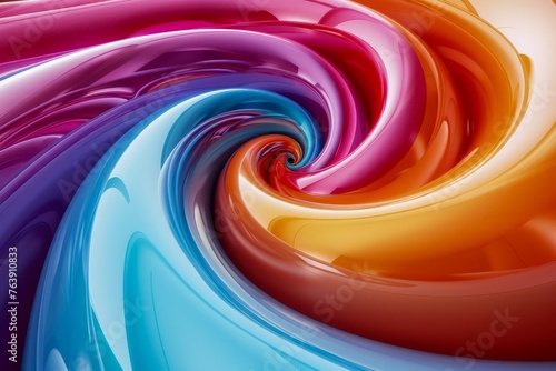 Vibrant Swirl of Colors Abstract Twisted Paint Wallpaper with Vivid Purple, Blue, Pink, and Orange Hues