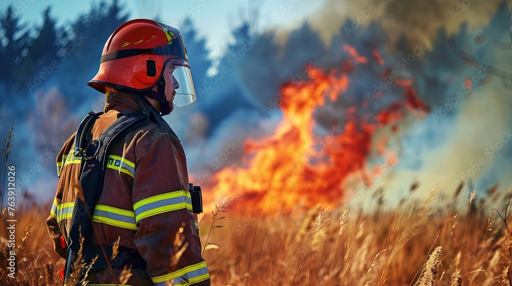 firefighter with field of fire backgroud firefighter with field of fire backgroud