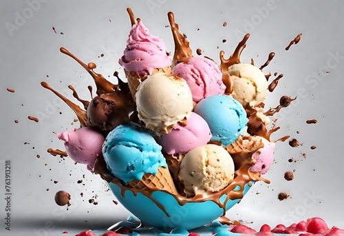 Indulge in the Delicious Ice Cream Explosion: A Tempting Treat for Your Taste Buds