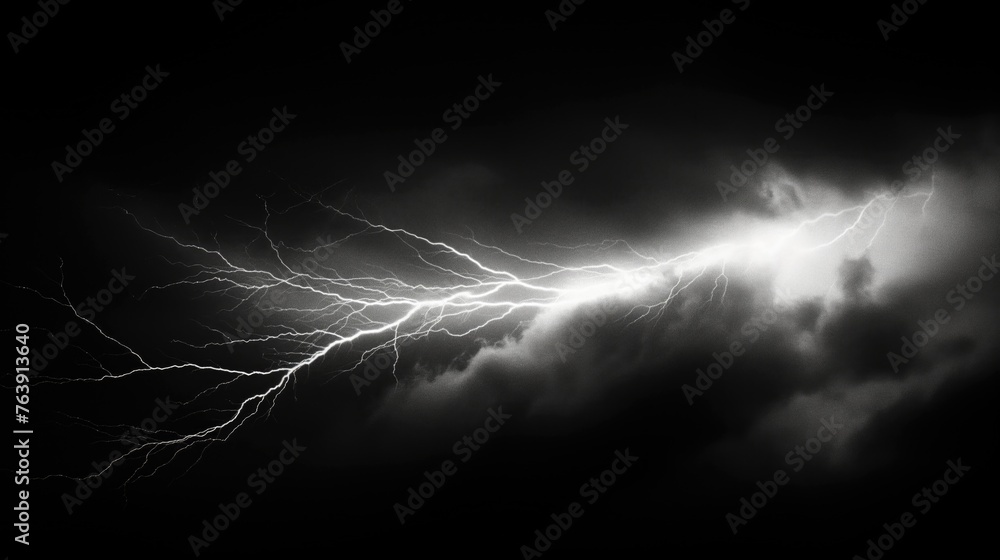 Lightning on the black background. AI Lightning on the black background. AI