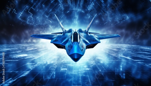 Fighter plane background. Futuristic fighter plane background. Modern concept fighter plane.