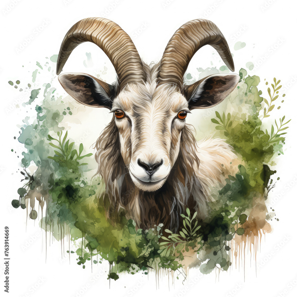 watercolor Goat clipart, Generative Ai watercolor Goat clipart, Generative Ai