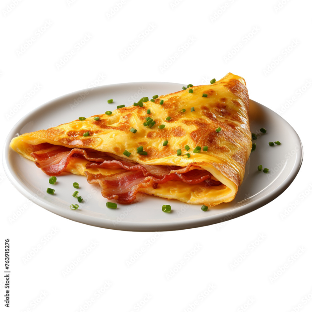 omelet with bacon isolated on transparent background omelet with bacon isolated on transparent background