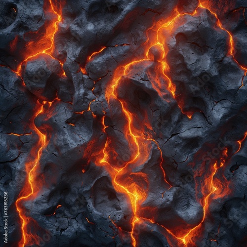 Volcanic Lava Flow Texture. AI