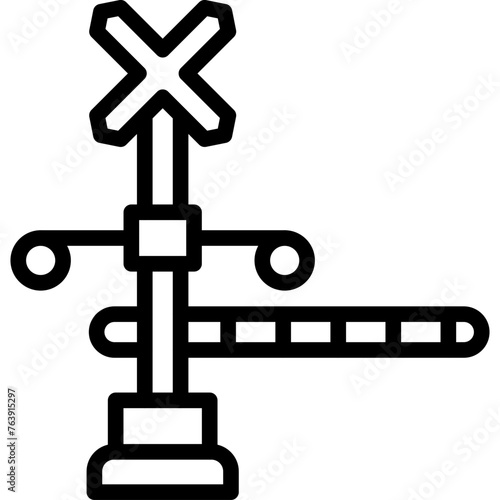 Railroad Crossing Vector Icon Design Illustration