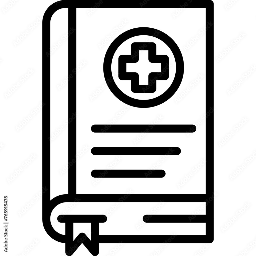 Fototapeta premium Medical Book Vector Icon Design Illustration