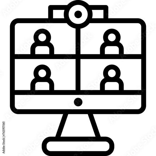 Online Conference Vector Icon Design Illustration