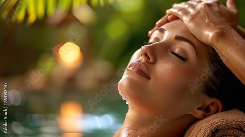 health and beauty converge as a woman enjoys a pampering massage therapy session in a spa