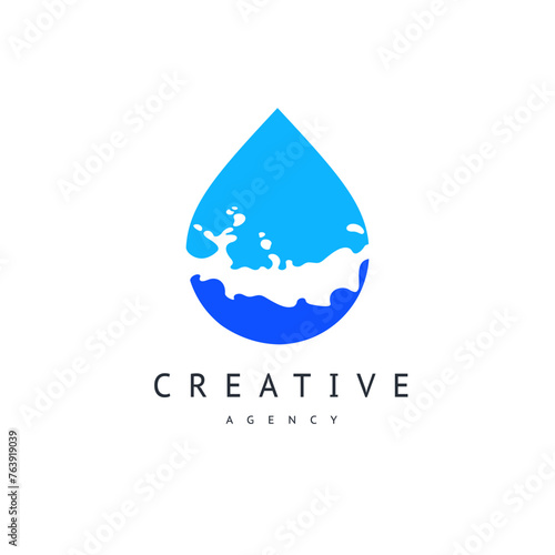 Water drop icon, can be used for logo or brand name, vector illustration.