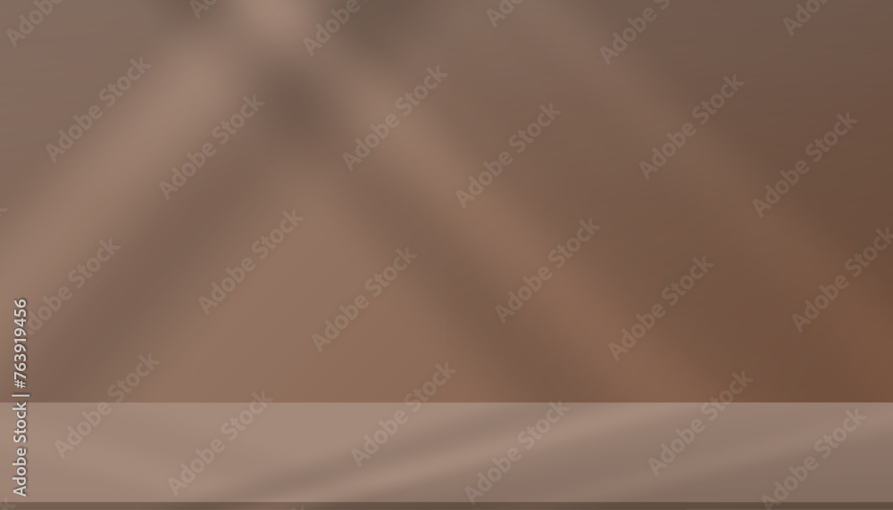 Brown Background,Studio Wall Room with Light,Shadow,Mockup for product presentation cosmetics,jewellery or object,Vector Empty table top Composition with window shadow on the wall Brown Background,Studio Wall Room with Light,Shadow,Mockup for product presentation cosmetics,jewellery or object,Vector Empty table top Composition with window shadow on the wall