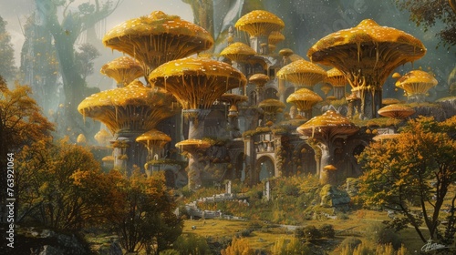 Ancient Mycological Cities: Overgrown Ruins Repurposed and conceptual metaphors of Overgrown Ruins Repurposed