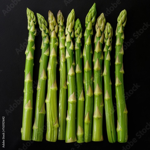 View from above Asparagus photography, professional food photography. AI
