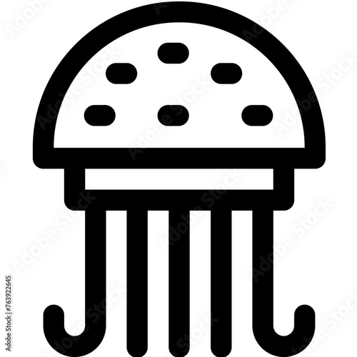 Jellyfish Vector Icon Design Illustration