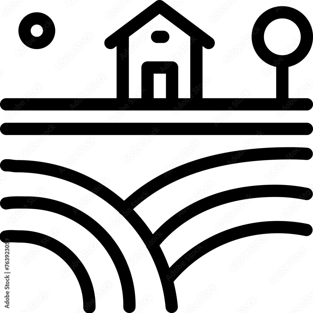 Field Vector Icon Design Illustration