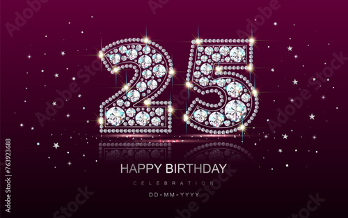 Birthday numbers anniversary 25 twenty five