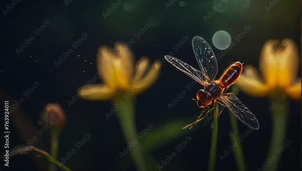 Naklejka premium dragonfly on a flower